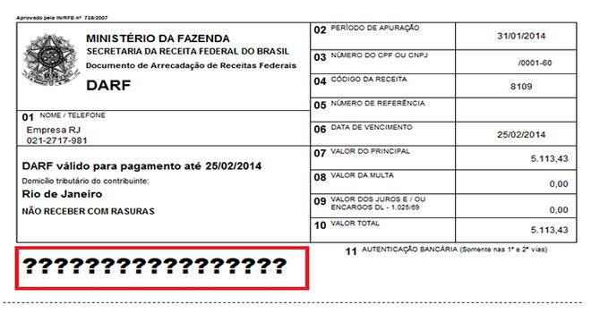 DARF na importação  Número de Referência